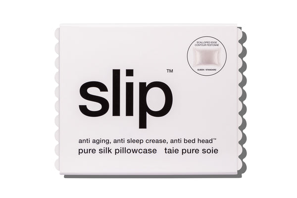 White Queen Zippered Pillowcase with Scalloped Edge