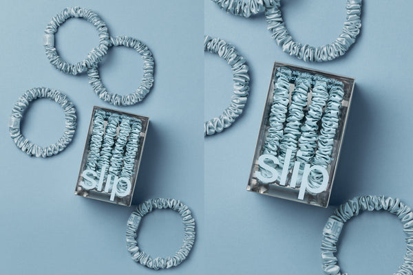 Back to School Sky Blue Skinny Scrunchies