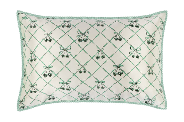 Wintergreen Queen Zippered Pillowcase with Lace Trim