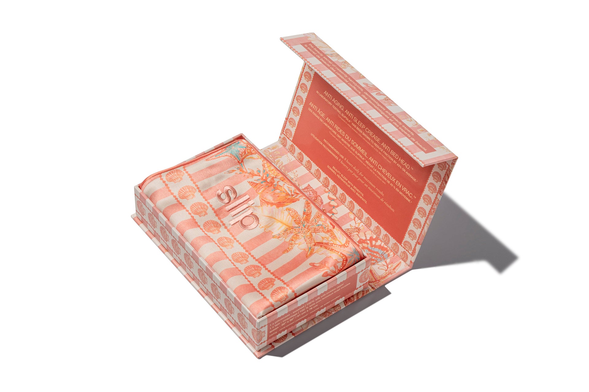 SLIP PURE SILK PILLOWCASE SEASHELL QUEEN ZIPPERED Slip (UK)