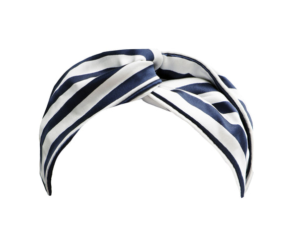 Navy Stripe Twist Headband